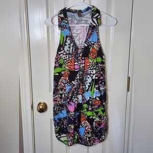 FARM Rio Multicolor Geometric Romper Linen Blend Size M